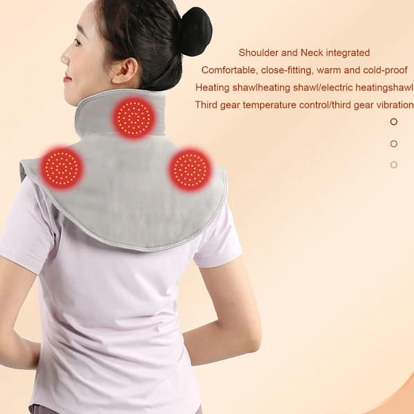 Massage Pillow, Shawl Blanket, Heated Neck and Shoulder Massage Pillow, Heated Massage Pillow, 3 Temperature and Massage Settings, Automatic Shut-off