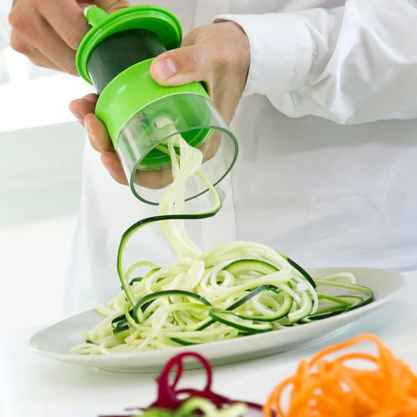 6-i-1 grønnsakskutter / spiralizer og mandolin / rivjern med s