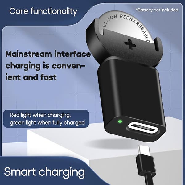 Mini lithium knapcelle USB C-oplader til Lir2032, lir1632, lir