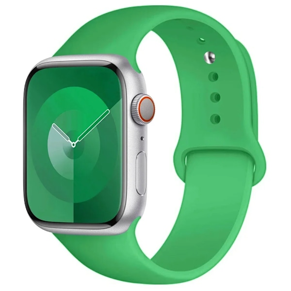 Silikonrem for Apple Watch-reim 44mm 45mm 40mm 41mm 42-38mm 45 mm sportsreim iwatch serie 8 7 6 5 4 3 SE 9 Ultra 2 49mm 74 Lys Grønn 74 Bright Green 49mm-42-44-45mm S-M
