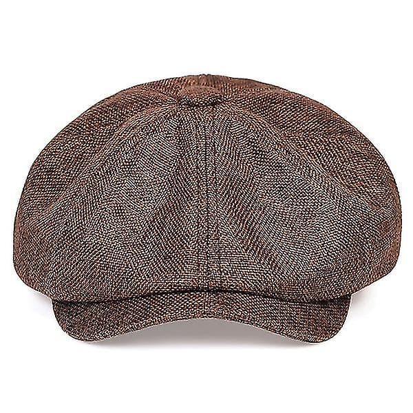 Afslappet avisdrengehat Justerbar hat Forår og efterår Retro (brun)