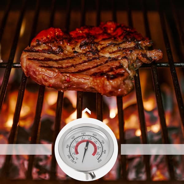 4-delt bimetaltermometer til ovn og grill, præcis temperaturmåler med display