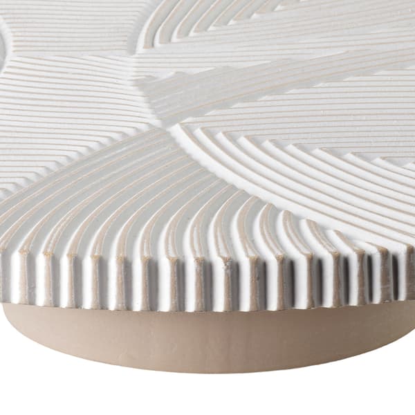 Elegant Decorative Bowl DAZ 30x30 cm in White MDF with Embossing