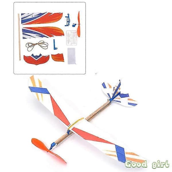 DIY Handkastande Flygande Glidflygplan Elastiskt Gummibanddrivet Flygplan Banddrivet Modellskumglidflygplan