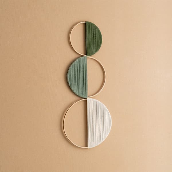 Väggdekor, Handgjord Makramé - Naturmaterial - Geometrisk Design - För Vardagsrum/Sovrum