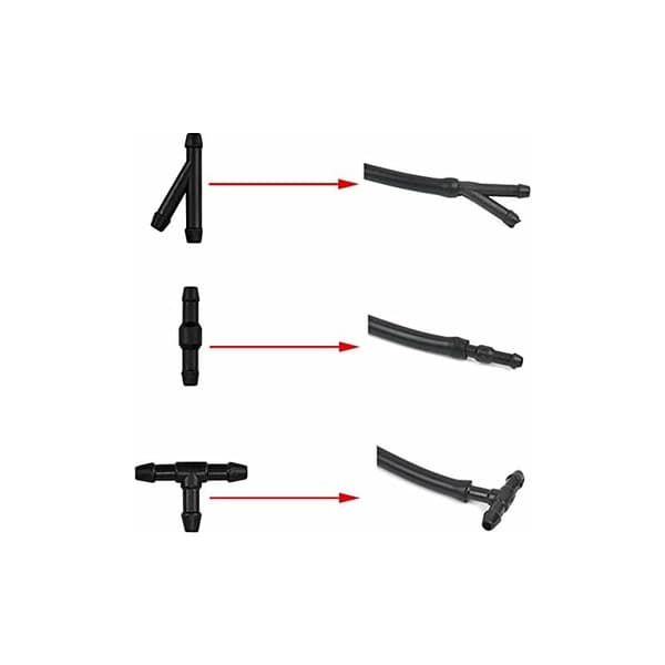 10 Pieces Windshield Wiper Hose Kit, 3M Washer Fluid Hose, Windshield Wiper Nozzle Mist Washer Hose, with Hose Connector