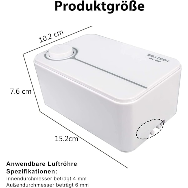 Ultra-støjsvag luftpumpe til akvarium, luftpumpe kan opfylde de tre krav, støjsvag, lav vibration og tilstrækkelig ilt (hvid, 3 watt)