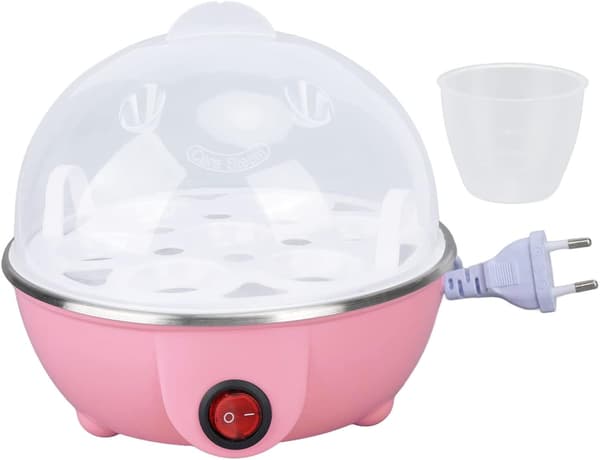 Elektrisk eggkoker 7 egg med automatisk avstenging Rosa