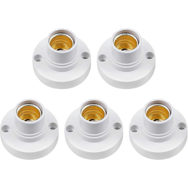 5-pack E14 Lamp Holder, E14 Edison Screw Bulb Holder, Plastic Ceiling Lamp Socket Crday Gift