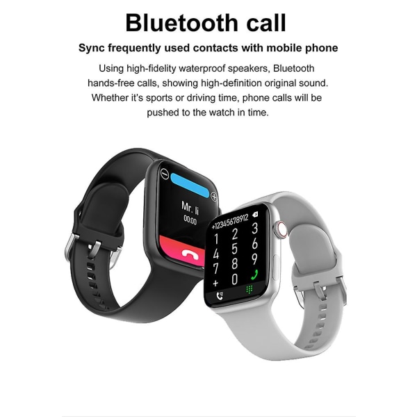 2023 Smart Watch Apple Smartwatch Series 8 HD -näytölle Urheilusyke Fitness Tracker Bluetooth Call Miesten Naisten Älykello white and BuCai