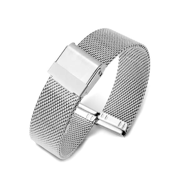 Klokkerem i mesh - Svart eller Sølv 20 mm Sølv Sølv Sølv Sølv Silver Silver