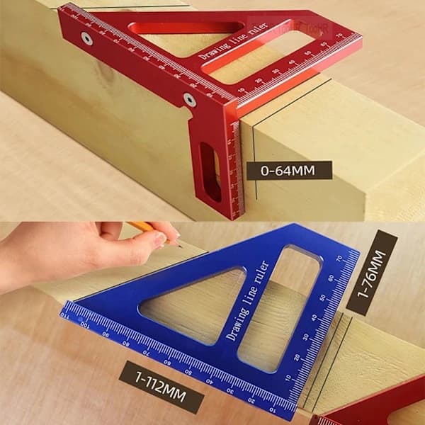 Square Angle Miter Triangle Ruler RED