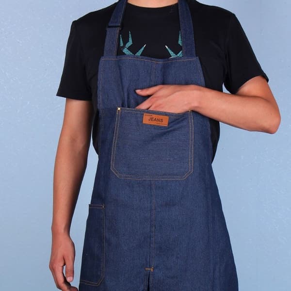 Forkleder med splittede ben for keramikk, skulptur, overall for pottemakere deep blue