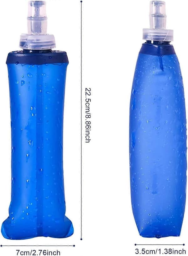 2 st Mjuka Flaskor 250ml, TPU Vikbara Vattenflaskor för Löpning, Hydreringsflaska för Utomhussport, Mjuk Hopfällbar Vattenflaska