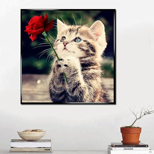 DIY 5D Diamantmålning Katt 30x40 cm, Diamantmålningssats för vardagsrum och sovrum