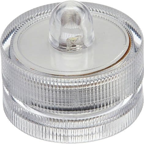 Sett med 12 vanntette LED-telys, nedsenkbare, batteridrevne, hvite
