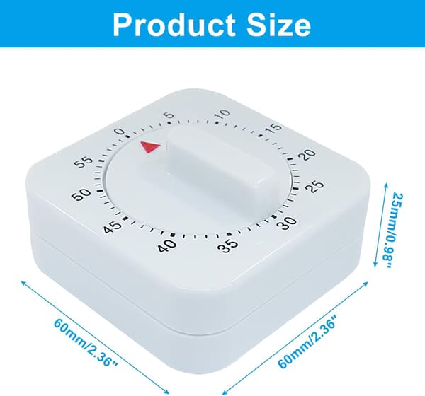 Køkkentimer 60 minutter Hvid