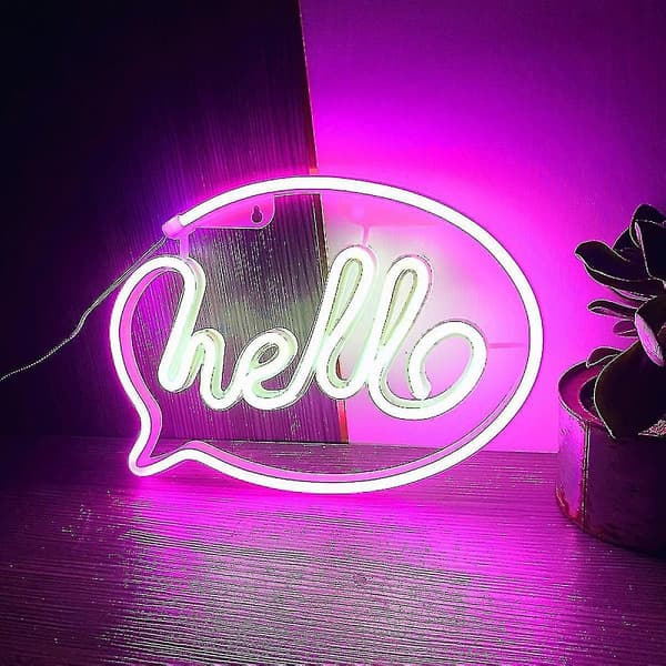 Hej Neon Skylt Bokstäver LED Ljusdekor