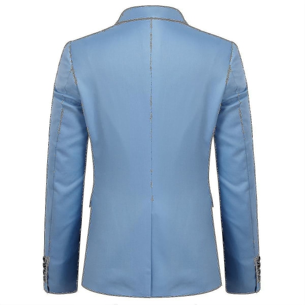 Miesten puku Business Casual 3-osainen puku bleiseri housut liivi 9 väriä Z Myydyt tuotteet Light Blue XS