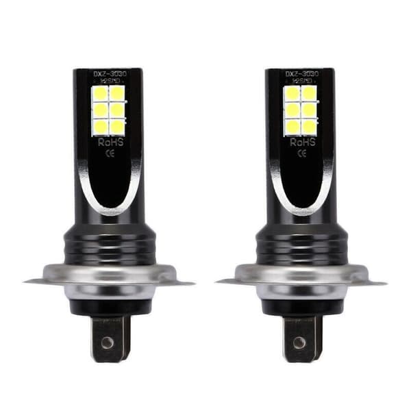 2 x H7 LED-ajovalot autoon DC12-24 6500K Black