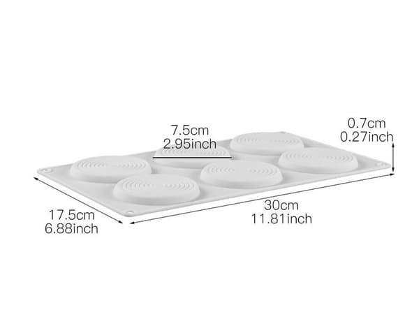 Tourbillon Spiral 6 stk Silikoneform | Mousseform Hvid Vit white
