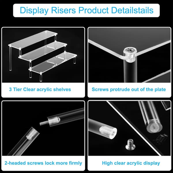 Large Acrylic Display Stand - Perfume Stand & Storage Rack - Transparent Acrylic Food Display Stand, Three-Tier Transparent Cupcake Stand {ROG}