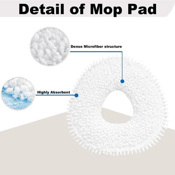 Moppedholdere og moppeputer Erstatningstilbehør Kompatibel med Narwal Freo X, Z, Z10, Pro, 2 holdere 4 puter