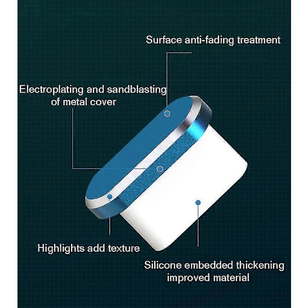 5 kpl USB Type C -pölysuoja, USB C -portin pölysuoja - Sininen blue