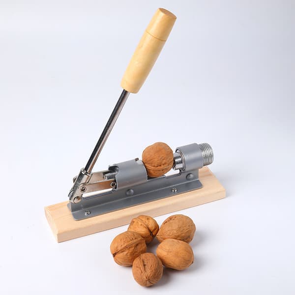 Mechanical Pecan Cracker, Wood and Stainless Steel, Adjustable Walnut Opening Tool