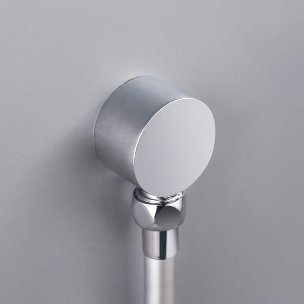 Round Hose Connector Chrome Wall Connection Angle Brass Universal 1/2\" Sand Coupling Shower Wall Connector for Hand Shower