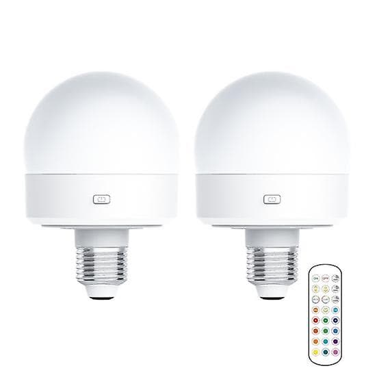 USB Rechargeable Lamp with Remote Control Timer Dimmable Easy to Install Battery Powered E27 Bulb RGB Lamp