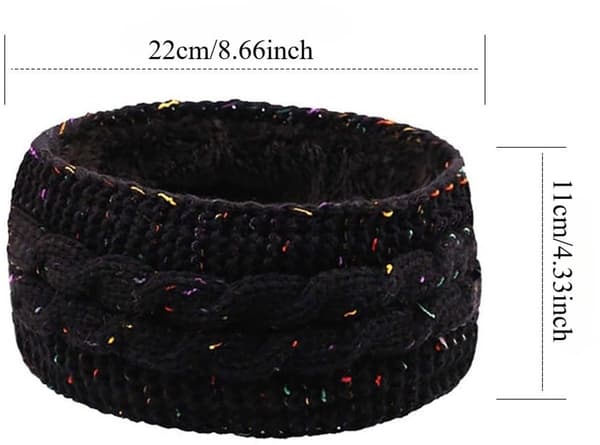 Fleece pandebånd varm vinter bred elastisk med øreklapper blød beige farverige prikker DIY hårtilbehør