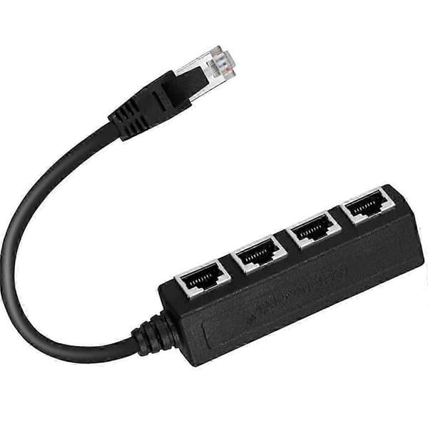 1 til 4 RJ45 Ethernet Splitter Nettverkskabeladapter for Nettverksforlengelse i LAN