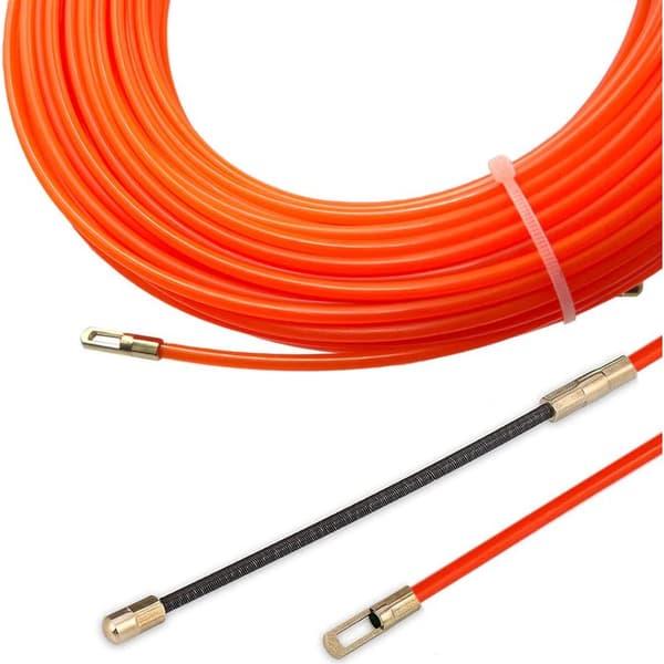 30M Nylon kabeltrækker Φ 4mm med 3 fleksible styrehoveder