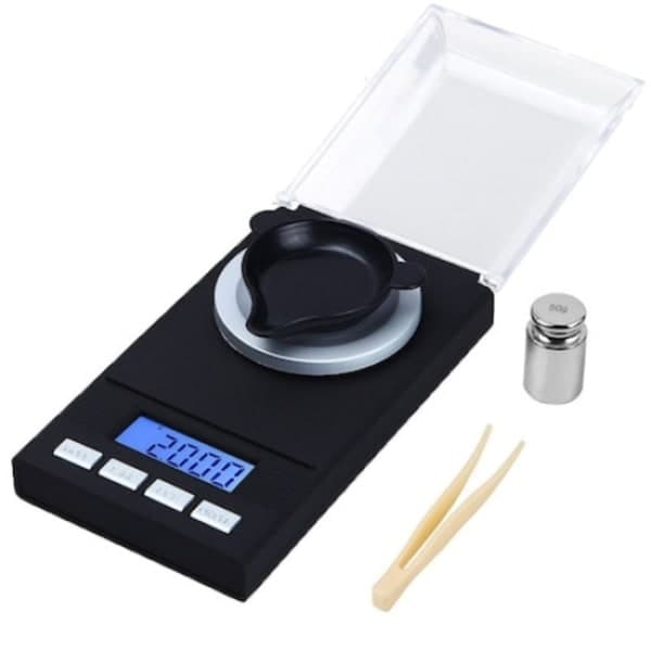 Multifunctional Measuring Scale, Accurate Sensor System for Fine Powder, Jewelry, Medicine, Portable Scale with Calibration Weights Included