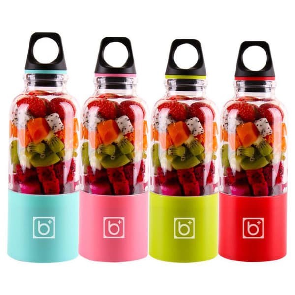 Fruit Blender, 500ml USB Rechargeable Juicer, Personal Portable Mini Blender, Portable Blender for Fruit and Vegetable Juice, Automatic Tool (Pink)