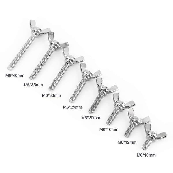 5 stk M6 vingebolter vingeskrue rustfritt stål 304 m6*12mm