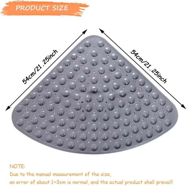 Square Non-Slip Bathroom Mat with Suction Cups
