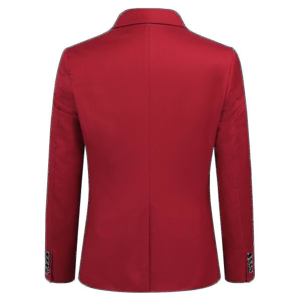 Herredragt Business Casual 3-delt jakkesæt blazerbukser Vest 9 farver Z Hotsælgende varer Red L