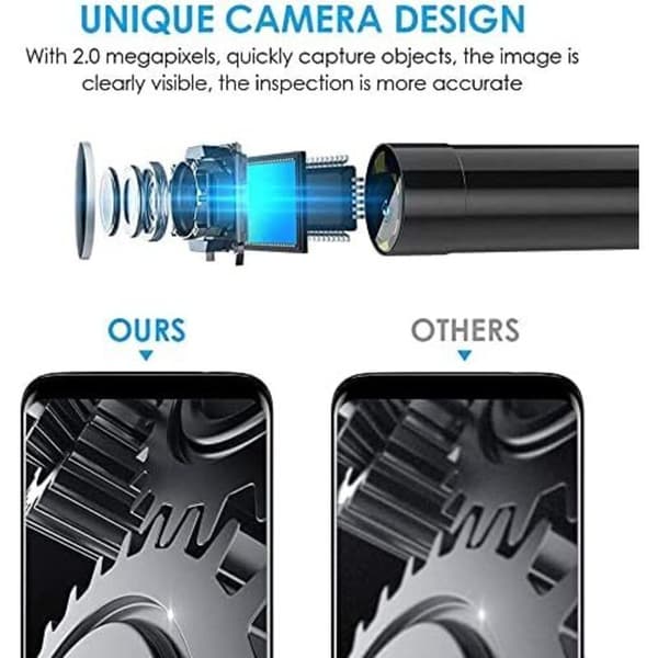 USB-orminspektionskamera, 2.0 MP IP67 vattentät USB C-endoskop, Typ-C-kamera med 8 justerbara LED-lampor för Android, PC
