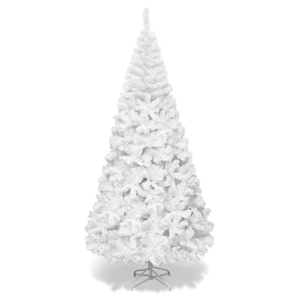Kunstig juletre med metallfot, 210 cm, hvit