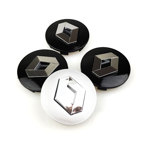 4-pack - Renault Navkapslar / Hjulnavemblem - Bil 48 48 57mm - Svart