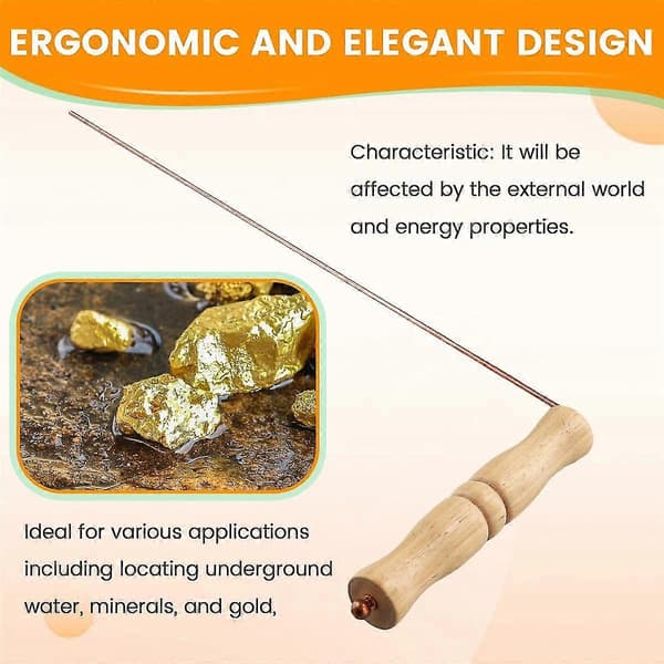 Copper Rod Set for Divination - Natural Wood Handles