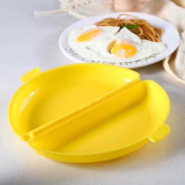 Sjelden perleomelett kokt eggform dampet eggfrokost, 4 egg, gul