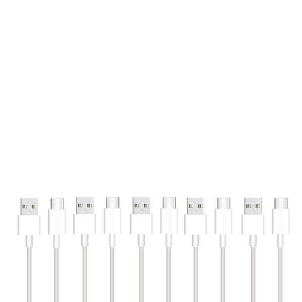 5-pak 1M Type-C opladerkabel/opladerledning Hvid