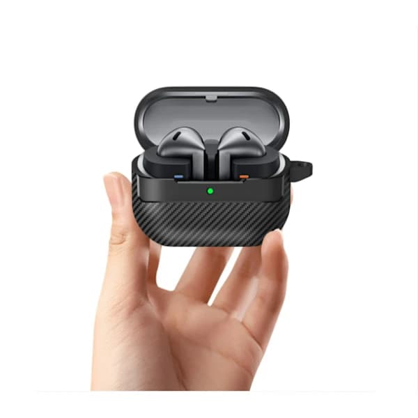 Kulfiber beskyttelsesetui til Samsung Galaxy Buds3/3pro Sort Sort Sort Svart