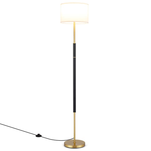 Gulvlampe 165 cm, linskjerm, E27, fotbryter