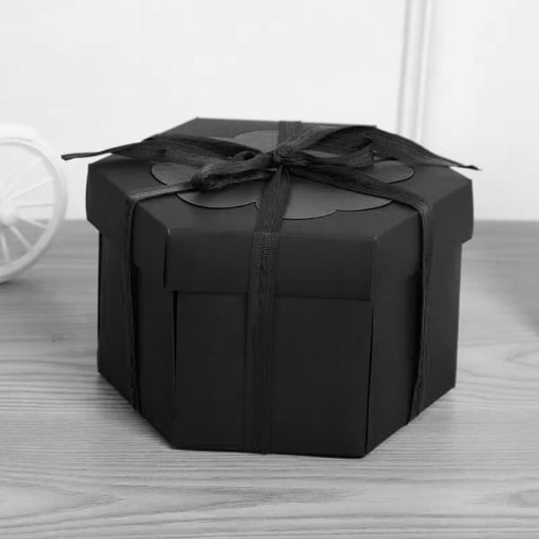 Explosion Box with Large Capacity Practical Stylish Black Explosion Gift Box for Engagement