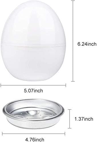 Microwave Egg Cooker with Water Tank, Microwave Steamer with Poaching Function, Can Cook Up to 4 Eggs, White