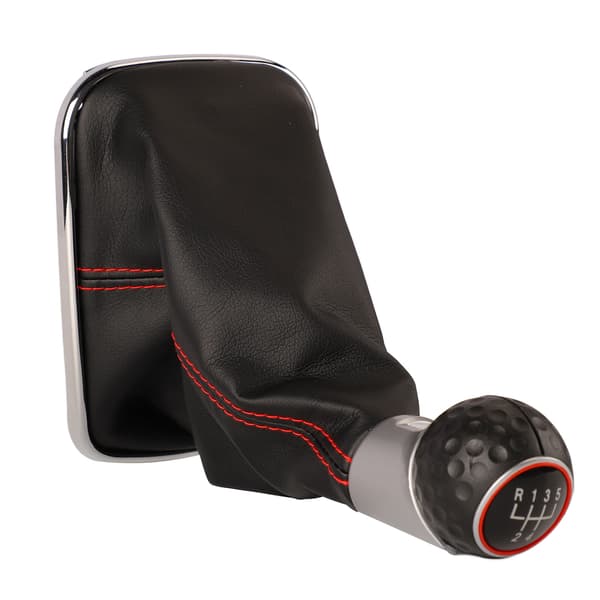 Car Gear Shift Knob Cover 5 Speed Red Stitch Comfortable Touch Automatic Gear Shift Knob Cover Replacement for Bora